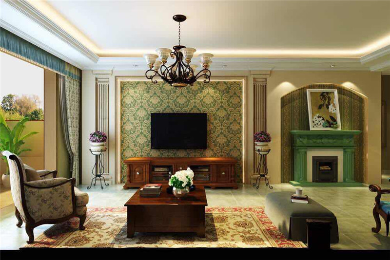 国赫红珊湾两室两厅138平美式风格