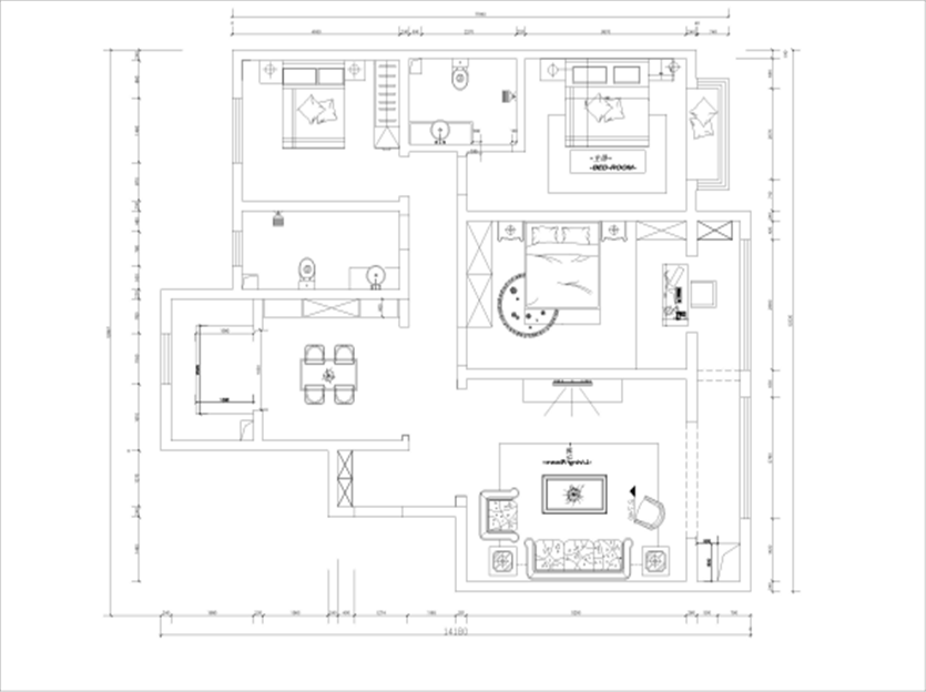鹿锦苑168平米三室美式风格装修效果图