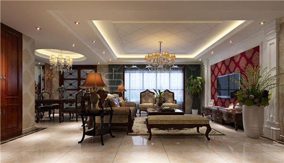 天山熙湖320平简欧风格