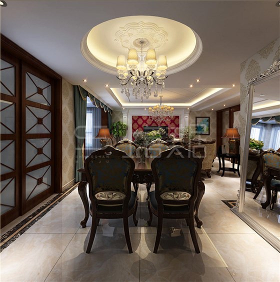 天山熙湖320平简欧风格