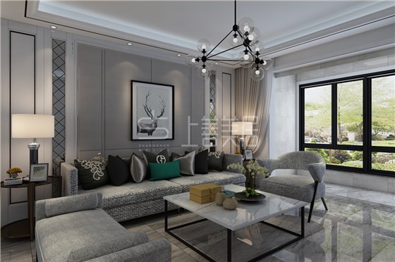 天河悦城138平现代风格