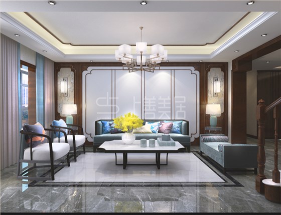 元氏水榭花都别墅200平新中式