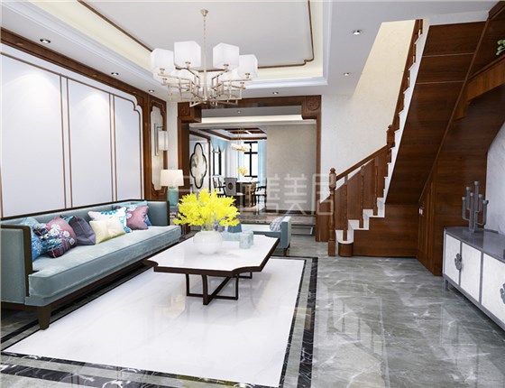 元氏水榭花都别墅200平新中式