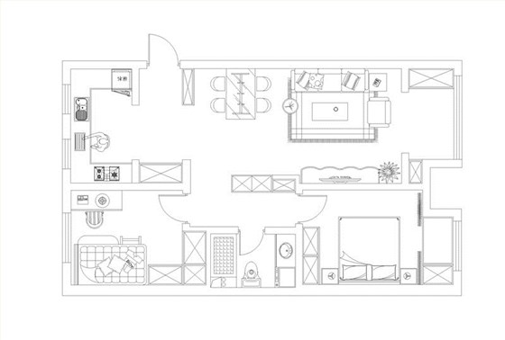 保利拉菲90平平面布局