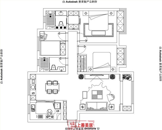 保利东郡140平平面布局图