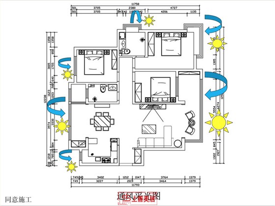 盛邦大都会139平采光通风图