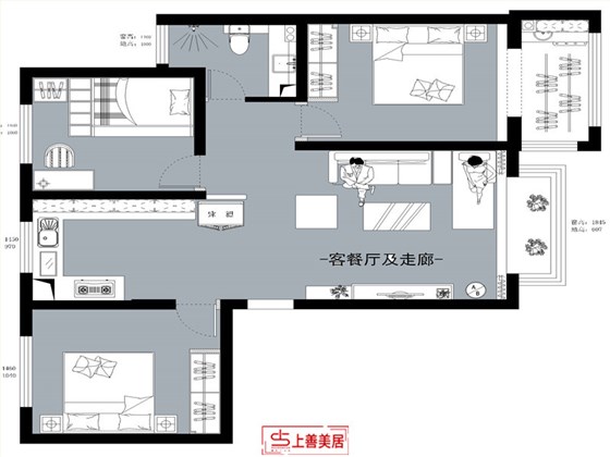 滨河华府106平现代风格户型图