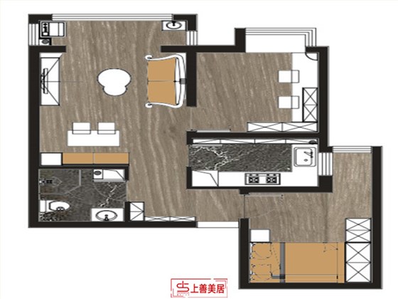 乐城苑70平现代风格户型图