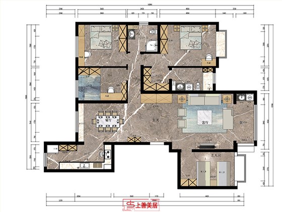 东南智汇城126平现代风格户型图