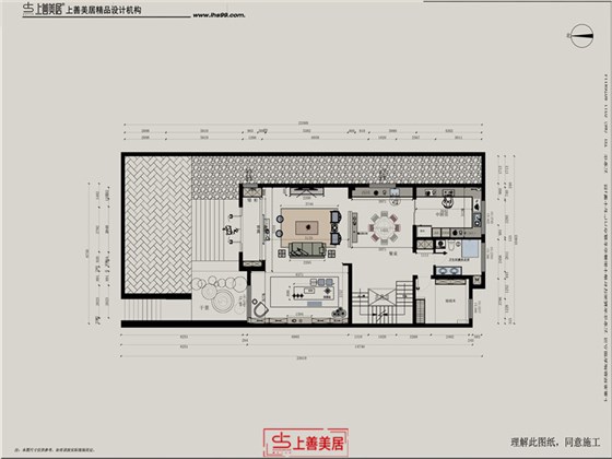 龙溪城400平中式风格户型图