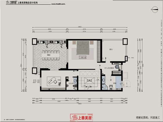 龙溪城400平中式风格户型图