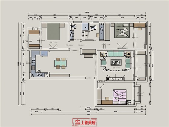 融创中心180平现代风格户型图