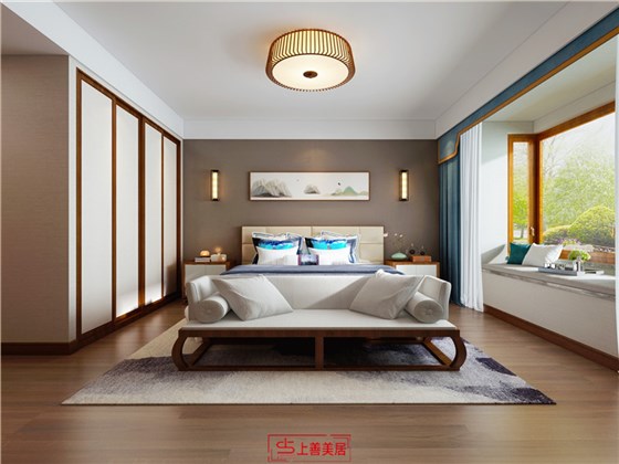 众美凤凰府180平新中式风格沙发墙