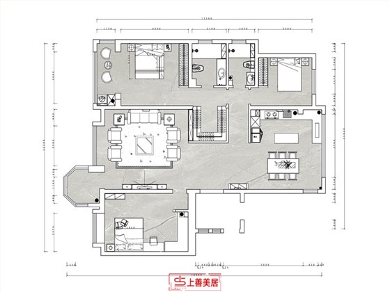 荣盛华府168平现代简约风格户型图