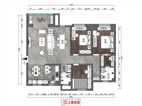 翰林甲第95平现代轻奢户型图