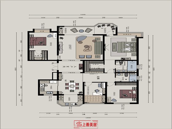 荣盛华府200平现代风格户型图