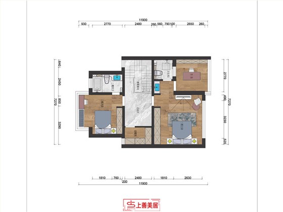 秀水名邸139平新中式户型图