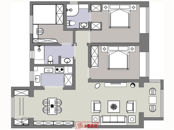 碧桂园天汇137平现代风格户型图