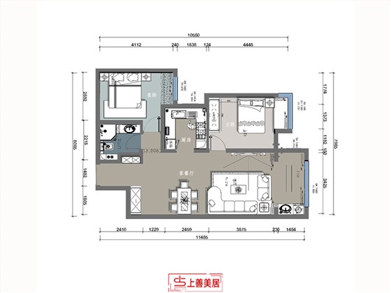 东南智汇城90平现代风格户型图