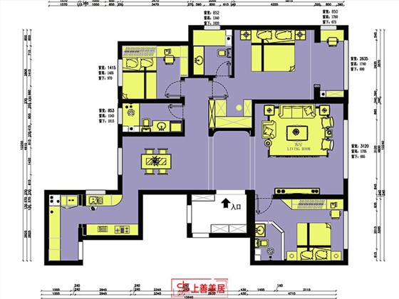 荣盛华府165平现代风格户型图