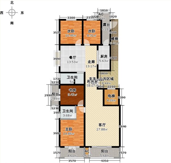 帝王国际4室2厅2卫1厨176㎡户型图