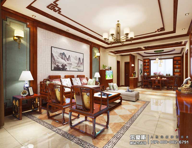 滨河华府139平米简中风格装修效果图