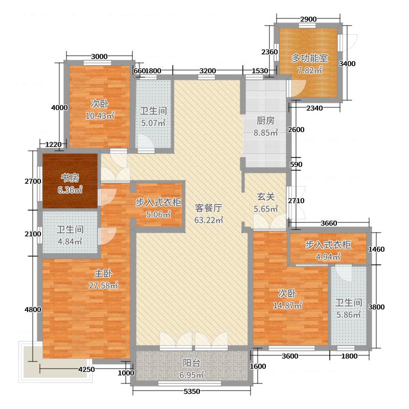 荣盛华府4室2厅3卫0厨197㎡户型图