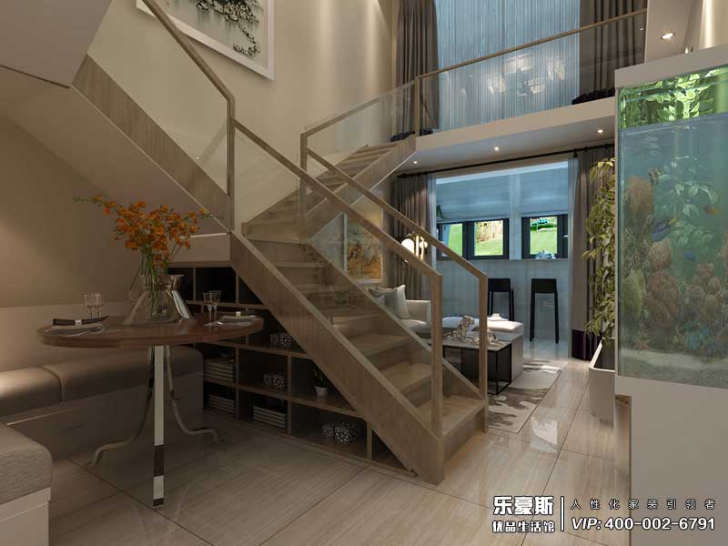 瀚唐89平米跃层日式风格装修效果图
