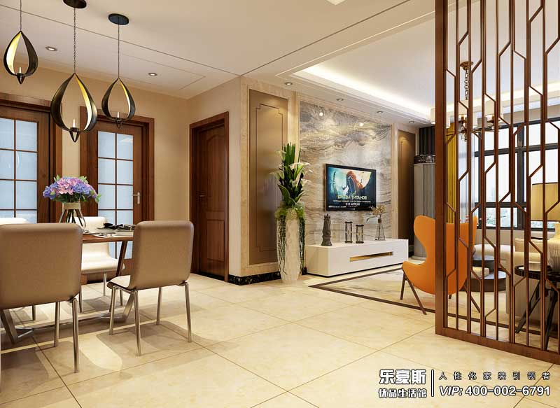 启锐园104平米美式风格装修效果图