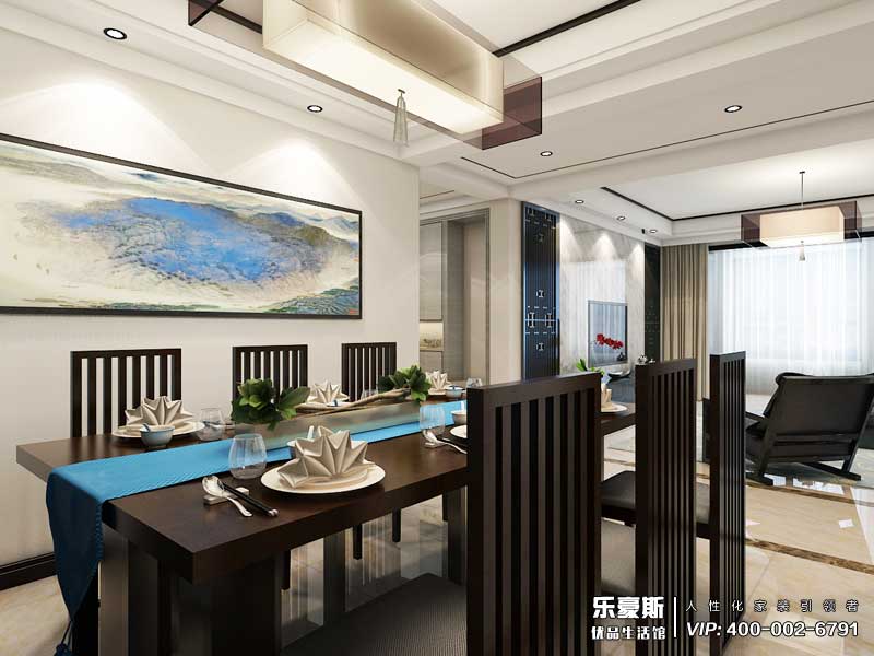 启锐园135平米新中式简约风格装修效果图