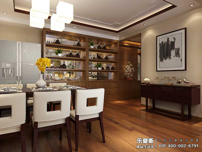 金海华府三室两厅新中式风格装修效果图