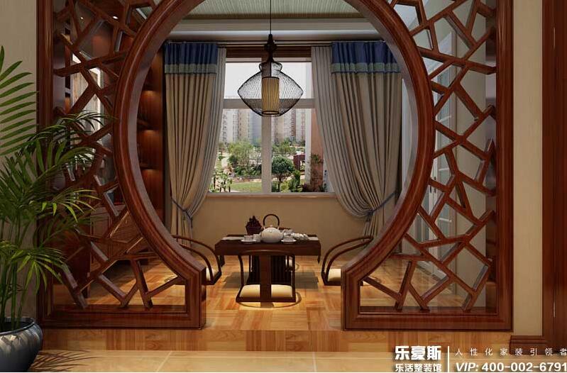 大吾川林溪语墅中式风格别墅装修效果图