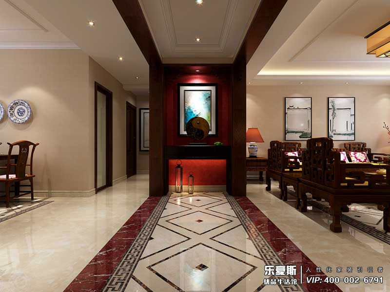 东胜紫御府168平米新中式风格装修效果图
