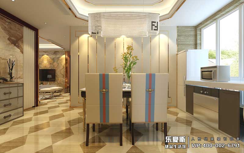 星湖国际花园后奢风格餐厅装修效果图