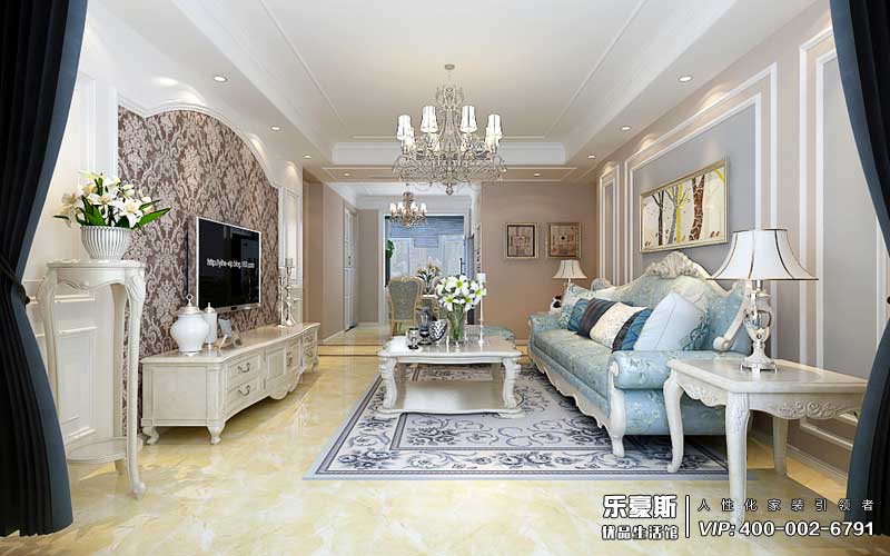 东胜紫御公园广场美式风格装修