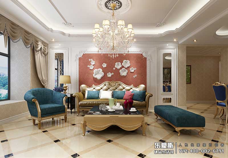 东胜紫御公园广场法式风格装修效果图
