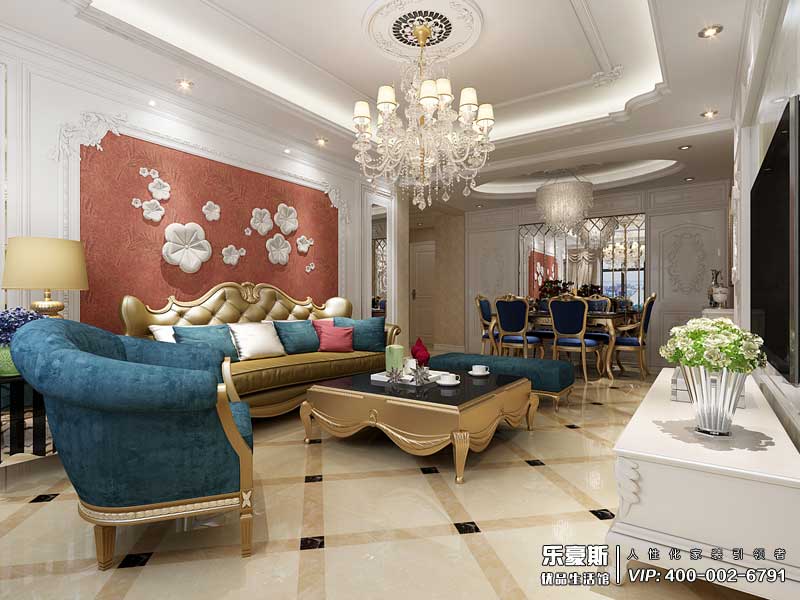 东胜紫御公园广场法式风格装修效果图