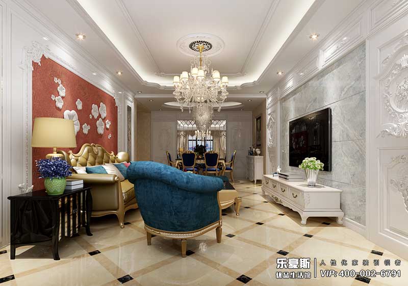 东胜紫御公园广场法式风格装修效果图