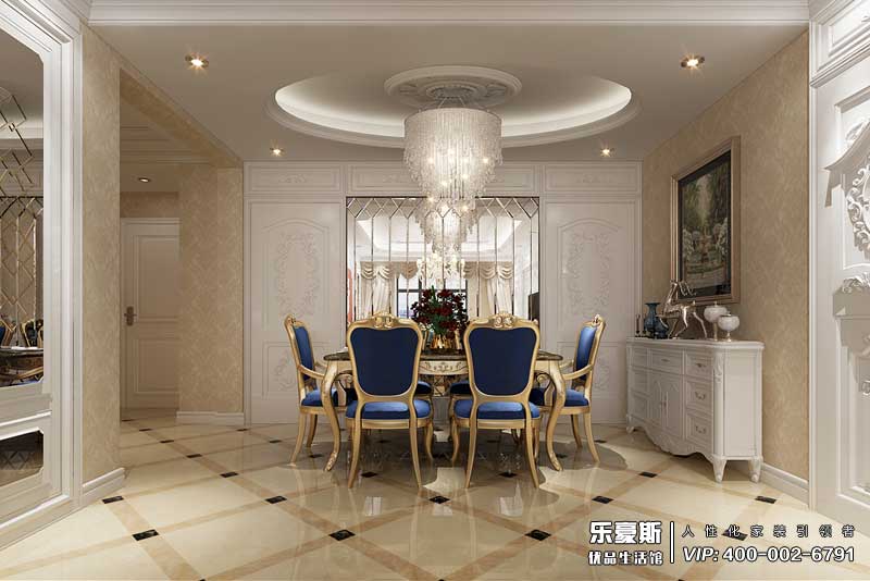 东胜紫御公园广场法式风格装修效果图
