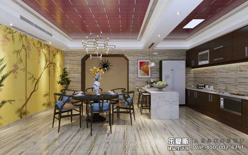 天洲铂悦177平米新中式风格装修效果图