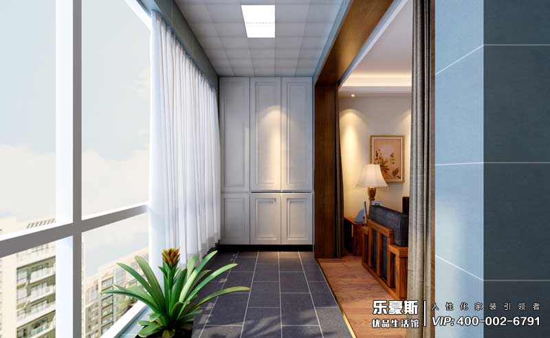 奥北公园三室新中式风格装修效果图