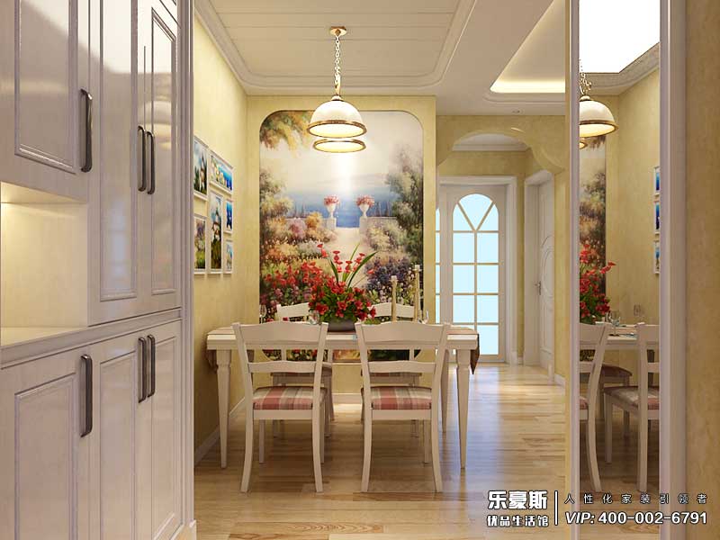 秀水名邸108平米田园地中海装修效果图