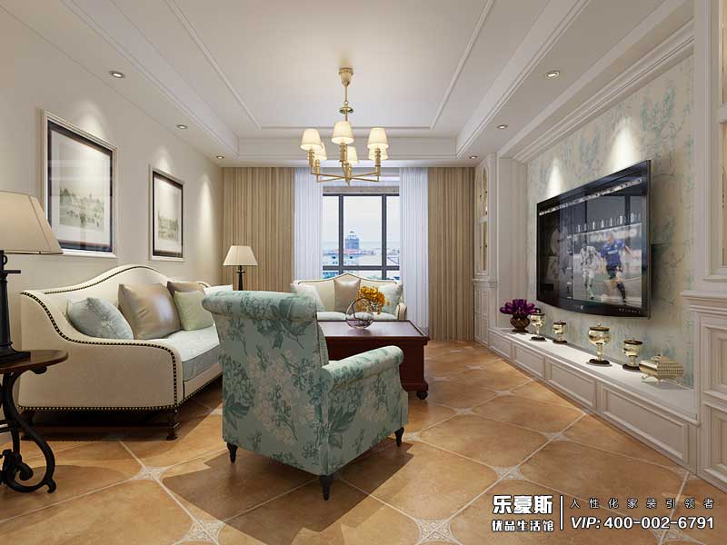 润德天悦城165平米美式田园风格装修效果图