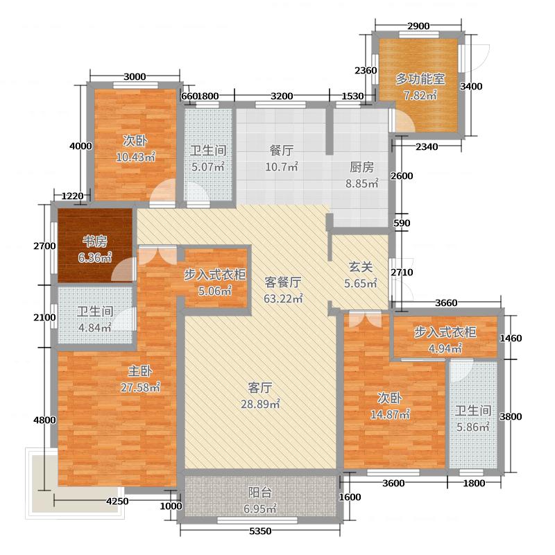 荣盛华府4室2厅3卫0厨205.00㎡户型图