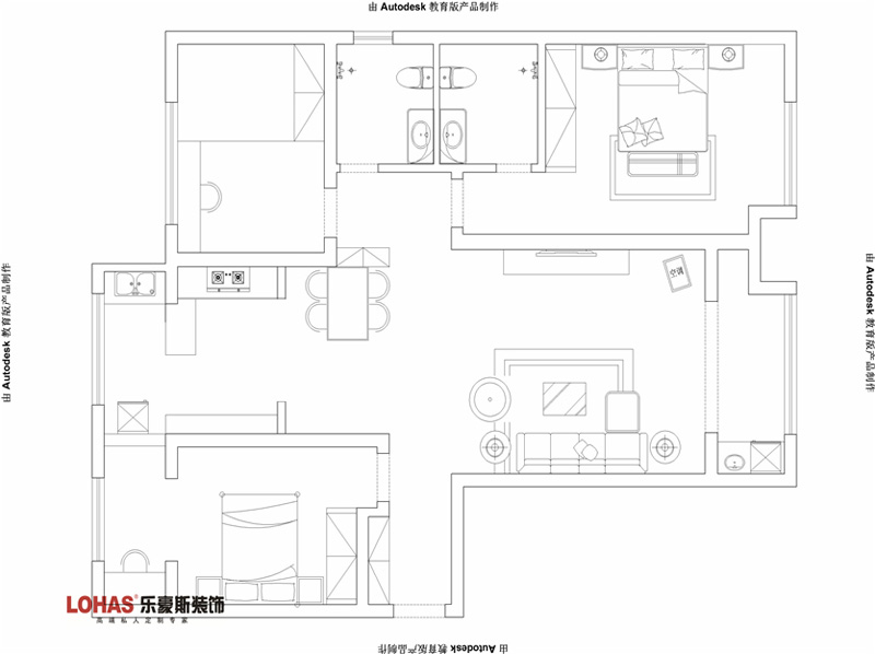长九中心127平简约风格装修效果图