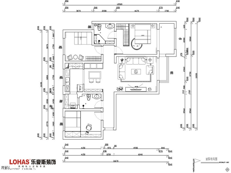 瀚唐137平简欧装修效果图