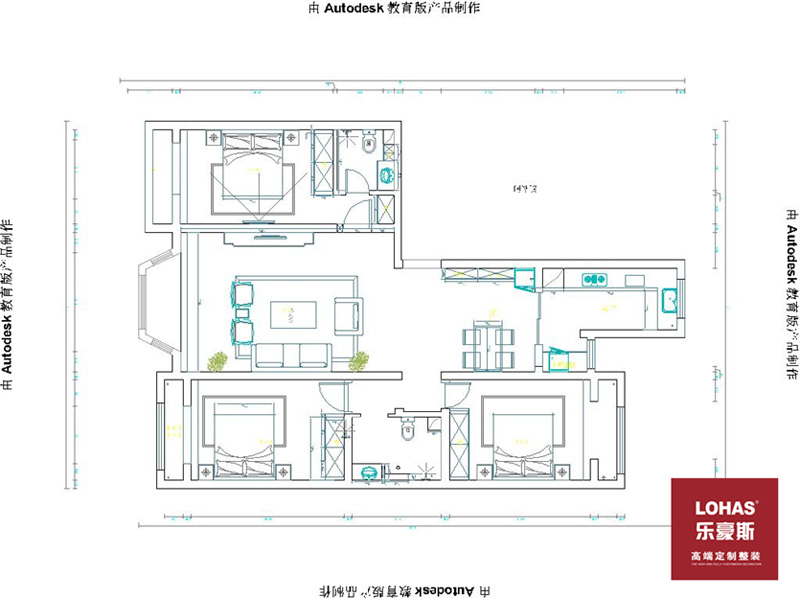 碧景园170三室两厅欧式风格