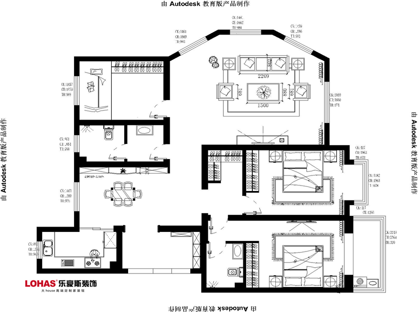 正定盛华公馆190平美式装修效果图