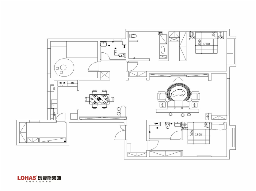 东胜紫御府/180平/休闲美式