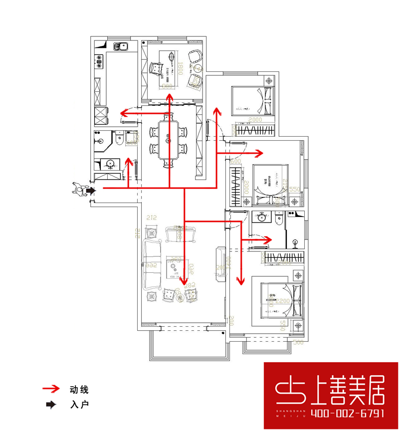 同祥城190平四室两厅现代风格装修效果图